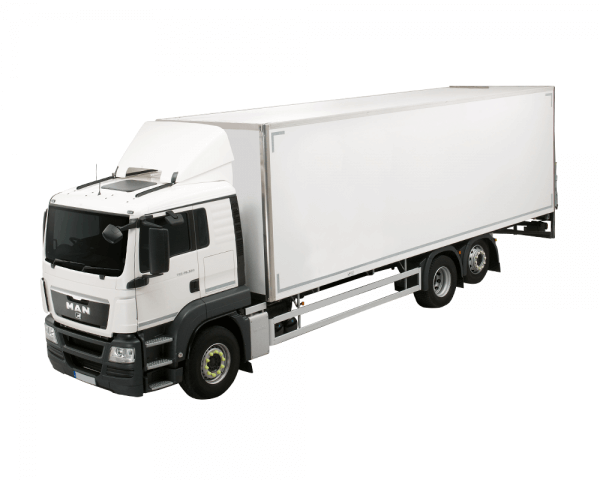 White 26-tonne box rigid truck